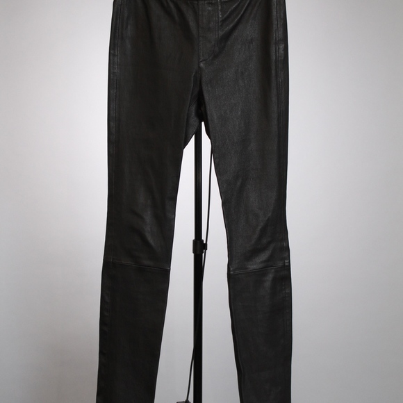 HELMUT LANG STRETCH LEATHER LEGGINGS - Picture 3 of 5